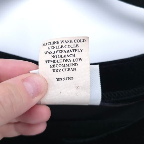 Hot Cotton Vintage Black Velvet Floral Embroidery Gothcore Witchy Button Cardi L - Picture 6 of 14